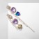 Hanging earrings with rhinestones "Heart", colored in gold
