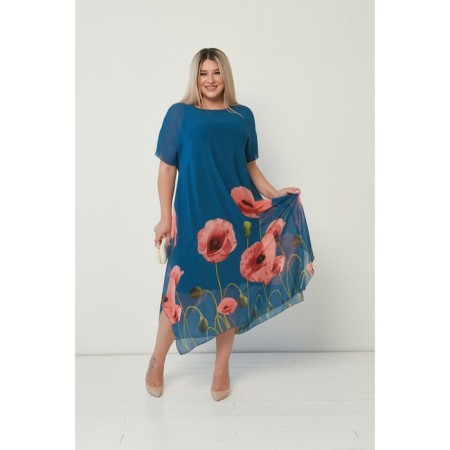 Female dress, size 66, turquoise color-2