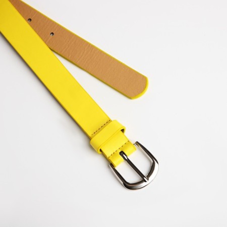 Building belt, width 2.3 cm, metal buckle, yellow color-1