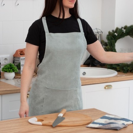 Apron Ethel "Classic" color green 65x80cm, 100%PE, velor-8