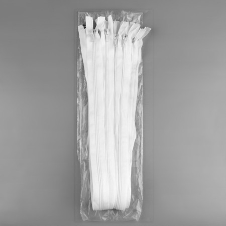 Lightning "Spiral", No. 5, detachable, automatic lock, 80 cm, white color-2