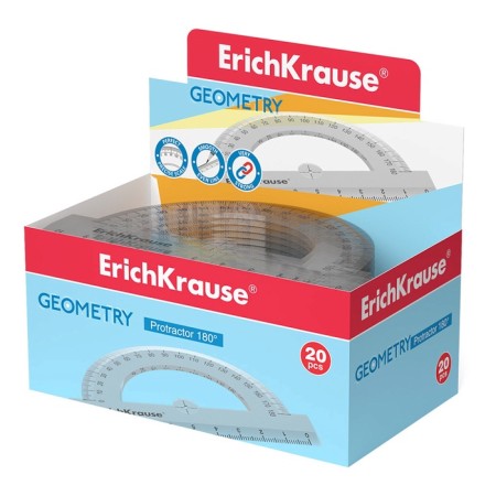 Transporter 10 cm 180 °, Erichkrause "Clear", plastic, transparent, box display-2