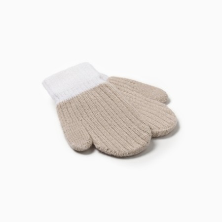 Baby mittens minku, beige color, 15 cm
