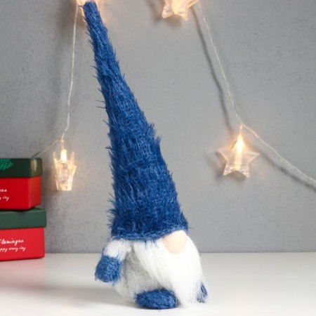 Interior doll "Santa Claus in a blue cap-traffic" 28x9x7 cm-1