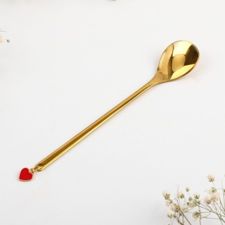 A paired spoon with a suspension of a "sweet couple", 2.7 x 14, 8 cm-8