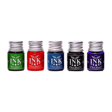 Calligraphy set, feathers and glass pen, ink, stand, feathers 5 pcs, inkwell-7