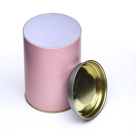 Tube 73x110 mm (90 mm inner height), cardboard, metal lid pink-1