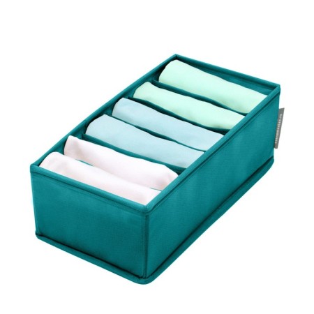 Organizer for linen, 6 cells, turquoise color