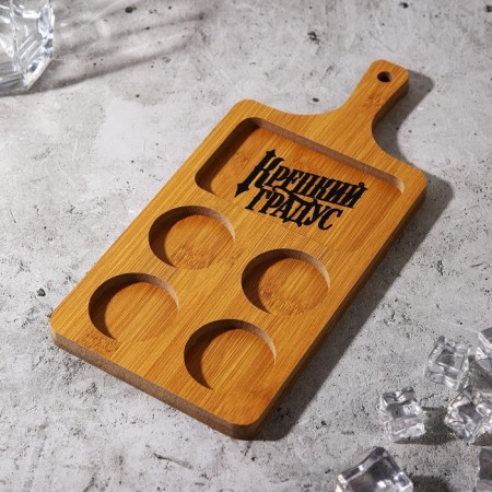 Serving board for feeding shots, tree "Strong degree", 12.7x26.8 cm-1