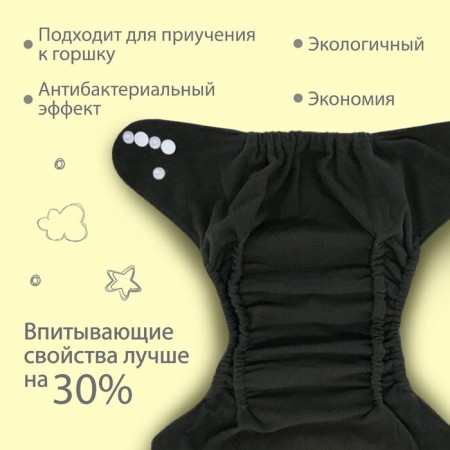 Panties-scammer, reusable, carbon-bamboo fabric, "autumn", from 0-12 months.-2