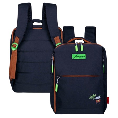 Youth backpack 39 x 26 x 10 cm, ergonomic back, Across G6, black/green G-6-1