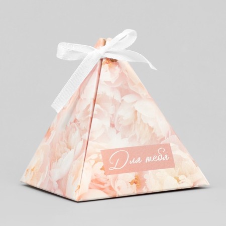 Bonbonnier box, gift packaging, “delicate flowers”, 7 x 7 x 7.5 cm