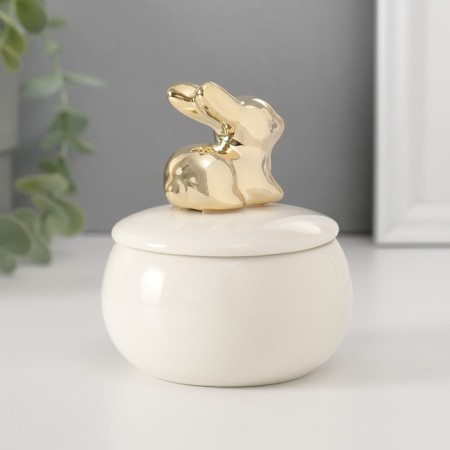 Coramics Coramics "Golden Rabbit" White 8x8x10 cm-3
