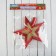 Top "Ribbed double star" 19.5x19.5 cm, red-gold