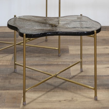 Sigryd coffee table, 540 × 390 × 400 mm, transparent / gold color-2