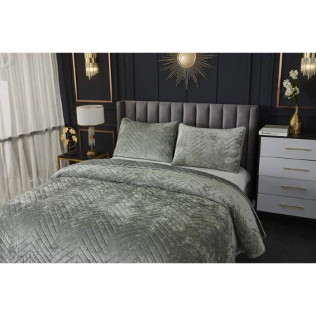 A set with a blanket "Fernand", size 240x260 cm, 50x70 cm - 2 pcs, emerald color-8