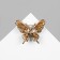 Brooch "Butterfly" Dark, black-purple color in black gold