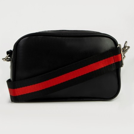Children's bag for Kiss, artificial leather, on a strap, black, 18x6x11 cm-4