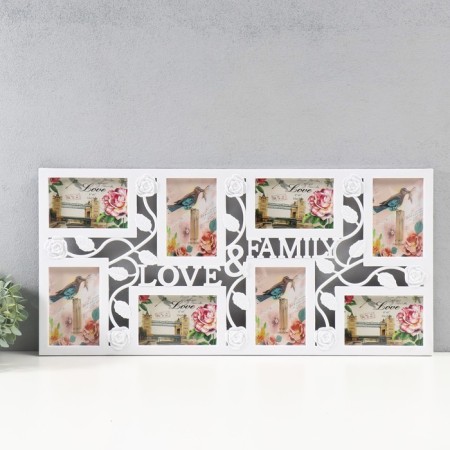 Multipher "Love & Family" in 8 photos 10x15 cm, plastic, col. white