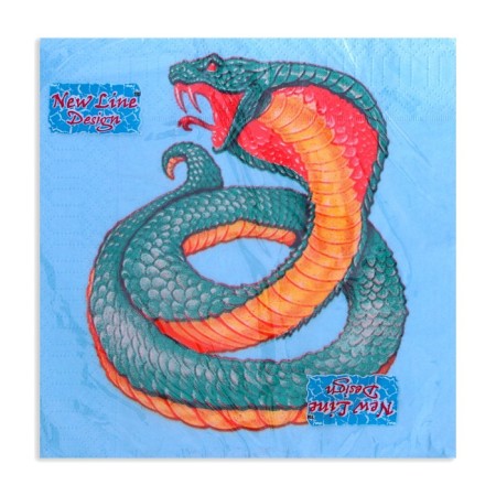 Paper napkins New Line Design “Snake on Blue” 3 layers, 33x33, 20 pcs.-2