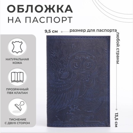 Cover for passport, blue color