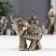 Souvenir Polystone "Elephants Silver Popon" set 7 pcs h = 12; 10.5; 9.5; 8; 7; 6; 5 cm