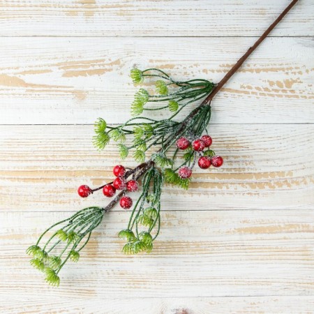 Decor "Winter Magic" Vetochka Green Berries Hurders 42 cm-1