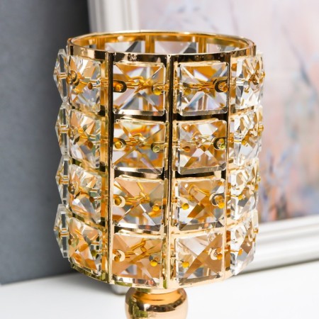 Summary Metal for 1 candle "Crystals. Golk" Gold 21x11x11 cm-2