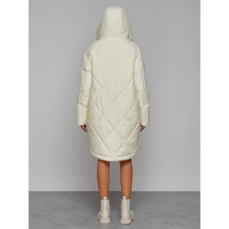 Coat insulated winter female, size 50, color light yellow-3