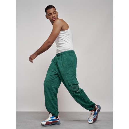Sports male pants, size 54, green color-1