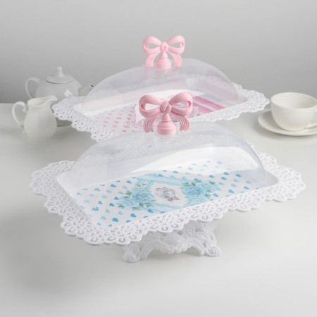 A dish for a cake and cakes with a lid "Bant", 35.5 × 24 × 23 cm, color mix-4