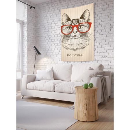 Decorative panel with photo printing "Be smart", vertical, size 150x200 cm