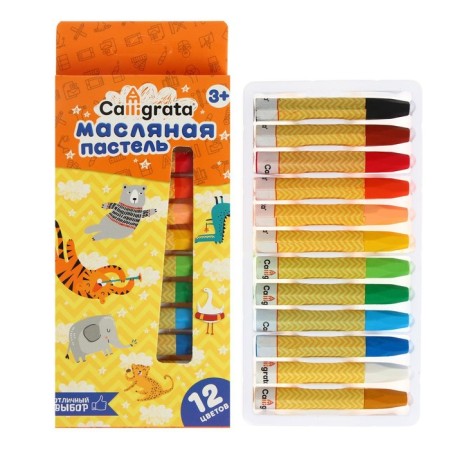 Oil pastel, 12 colors, in a cardboard box, euro suspension-2