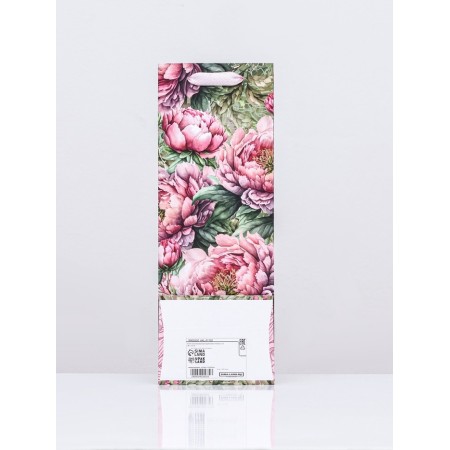Laminate packet for a bottle "peonies", 13 x 36 x 10 cm-2