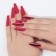 Patch nails, 12 pcs, with adhesive plates, ballerina shape, matte/chrome, burgundy/red color