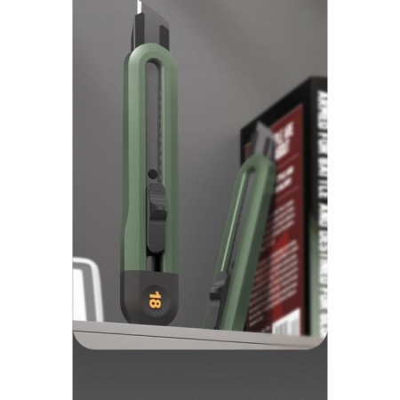 Technical knife Deli HT4018L 112888, Softtach, Green, 18 mm-3