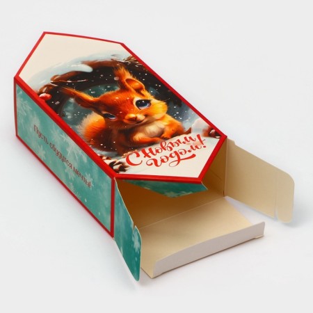 New Year. Gift box - New Year's Folding Candy, 9.3x14.6x 5.3 cm.-2