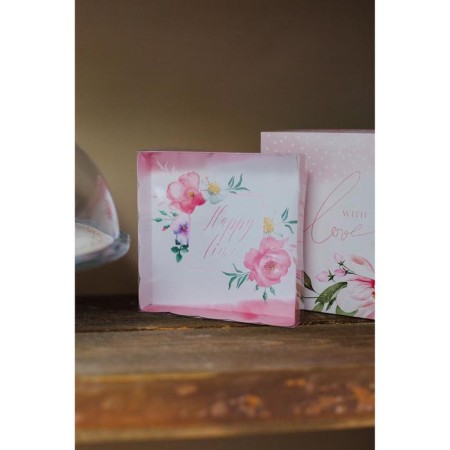 Cookie box, confectionery packaging with PVC lid, Happy Time, 15 x 15 x 3 cm-5