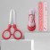 Children's manicure set (scissors, kniper, files), red color