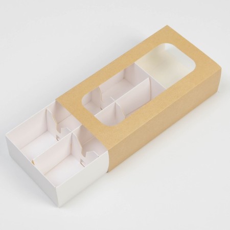 Box for 6 sweets, confectionery packaging "Happiness", 10.2 x 20 x 5 cm-2