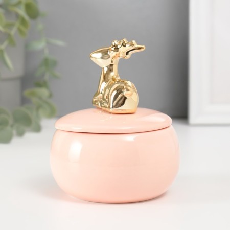 Coramics Coramics "Golden Deer" pink 8x8x10 cm-2