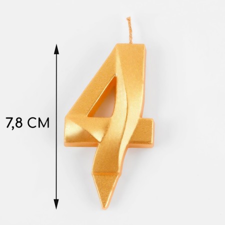 Candle for cake the number "Gran + Fountain" Golden "4"-1