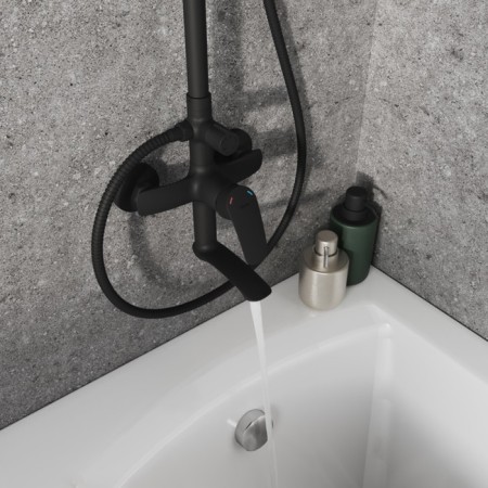 The shower system Milardo Rora Rorbl4fm06, tropical shower, shower, brass, black-2