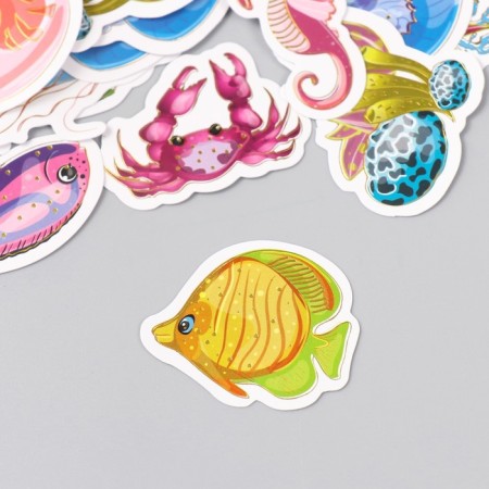 Stickers for creativity "Underwater World" embossing silver set 48 pcs 9x7x0.8 cm-3