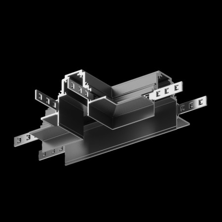 The T-shaped connector for the built-in track system Technical TRA010CT-42B, 23.9x23.9x5.35 cm, black color is black-5