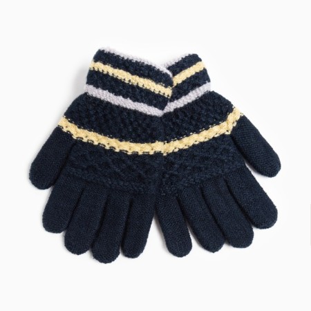 Children's gloves, dark blue color, size 15 (7-8 years)