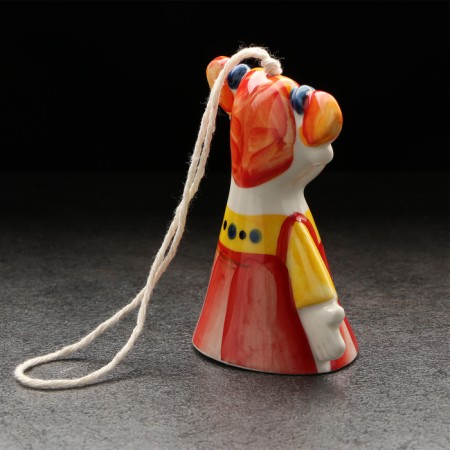 Porcelain bell "Girl", copyright painting, 9 cm-3