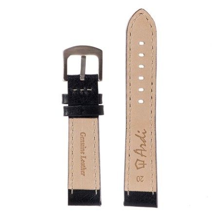 Watch strap, male, 20 mm, harness 75 mm, larynx 115 mm, genuine leather-3