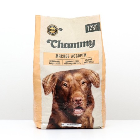 CHAMMY dry food for dogs of large breeds, meat assorted, 12 kg-1