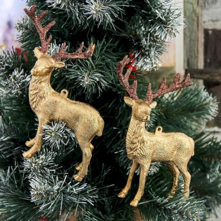 Jewelry decoration "Noble deer" (set 2 pcs) 8x15 cm, gold